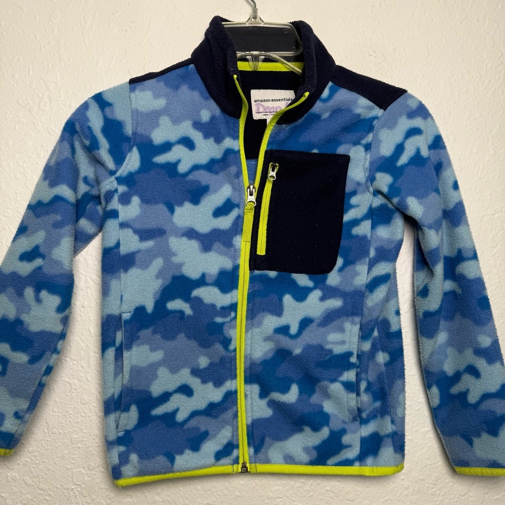 Amazon Essentials Blue and Neon Fleece Jacket